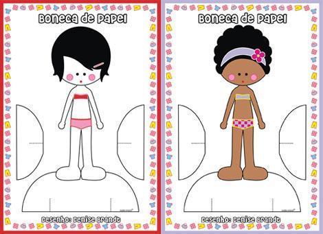 Boneca de papel anos 80 para imprimir com roupas - Brinquedos de Papel