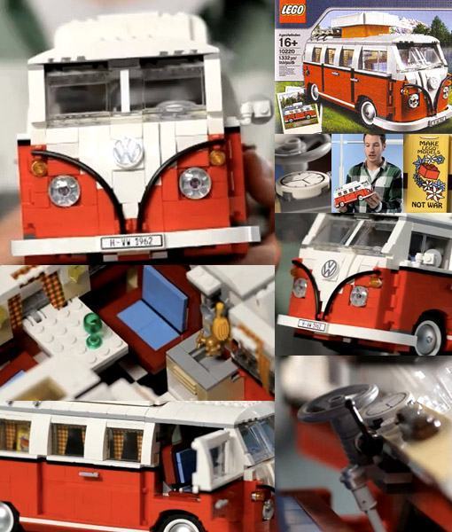 O set LEGO Volkswagen T1 Camper Van 10220 replica a Kombi em detalhes com