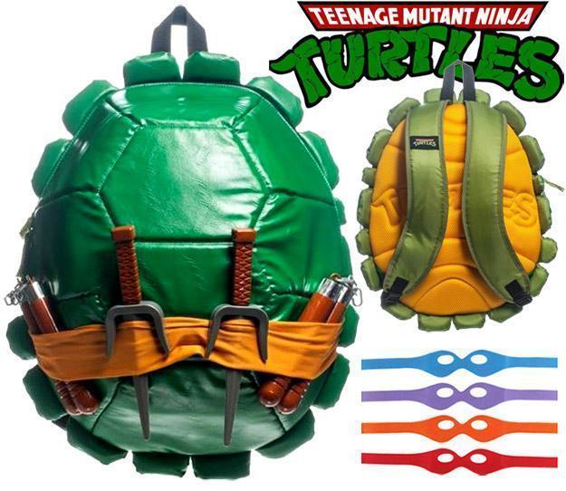 TMNT-Shell-Backpack-with-Weapons-and-Masks