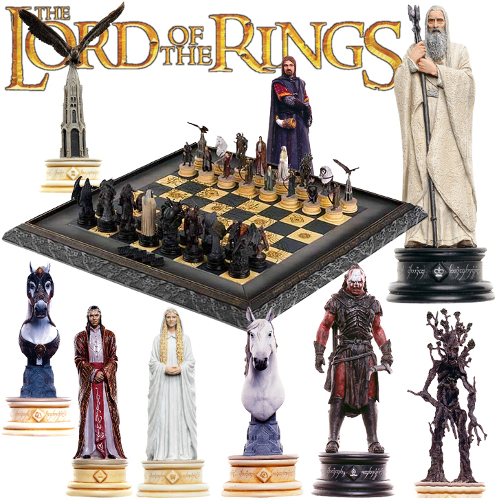 Hobbit jogando Xadrez - The Lord of the Rings - Eaglemoss - Sem