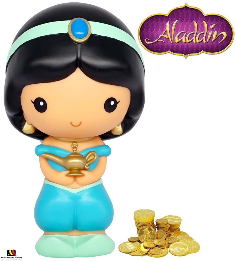 Lâmpada Mágica Aladdin Porcelana Gênio Cofre Cofrinho Disney