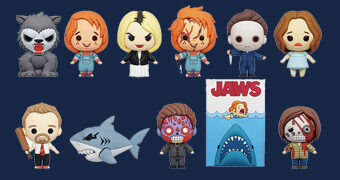 Mini-Figuras Universal Vault Horror Figural Bag Clips com Chucky, Lobisomem Americano, Shaun, Tubarão, Halloween e Eles Vivem (Blind-Bag)