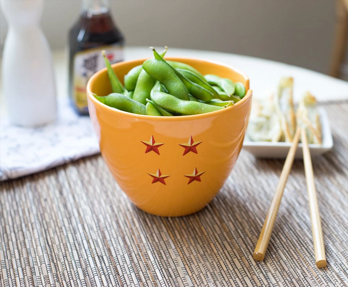 Tigela Dragon Ball Z 4-Star Ball Ceramic Noodle Bowl e Chopsticks