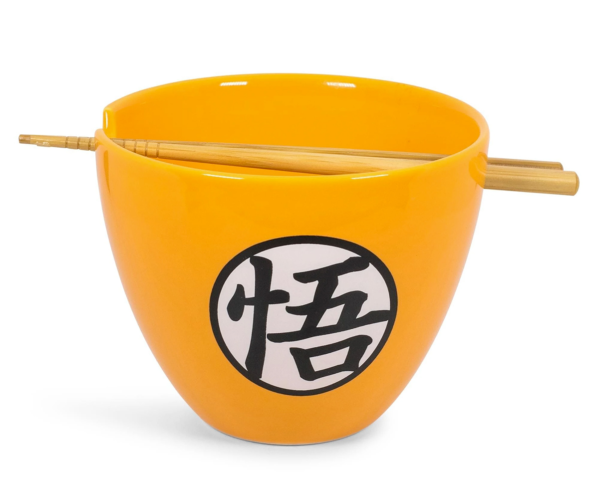 Tigela Dragon Ball Z 4-Star Ball Ceramic Noodle Bowl e Chopsticks