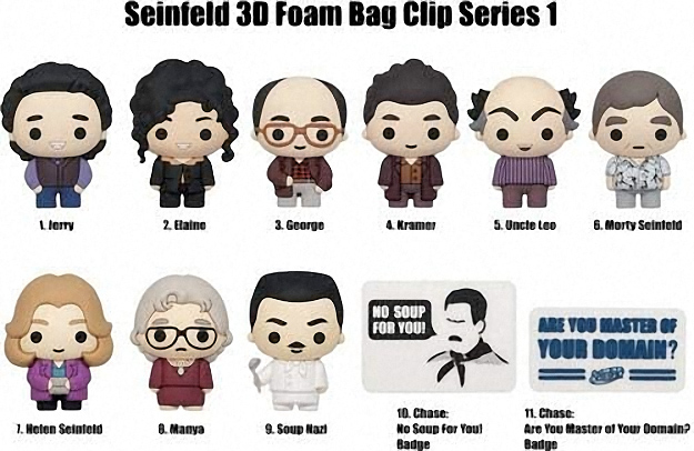 Seinfeld Series 1 Blind Bagged 3D Foam Figural Bag Clip