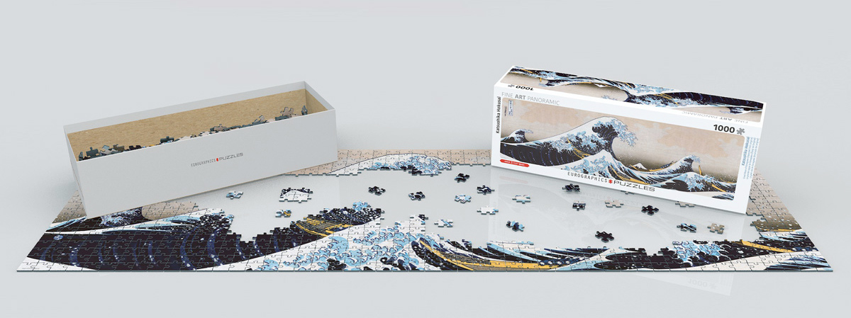 Quebra-Cabeca Great Wave of Kanagawa 1000 Pieces Panoramic Puzzle