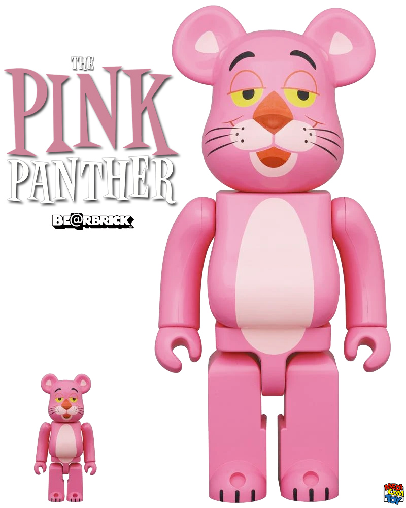 Bonecos Bearbricks Pantera Cor de Rosa Pink Panther