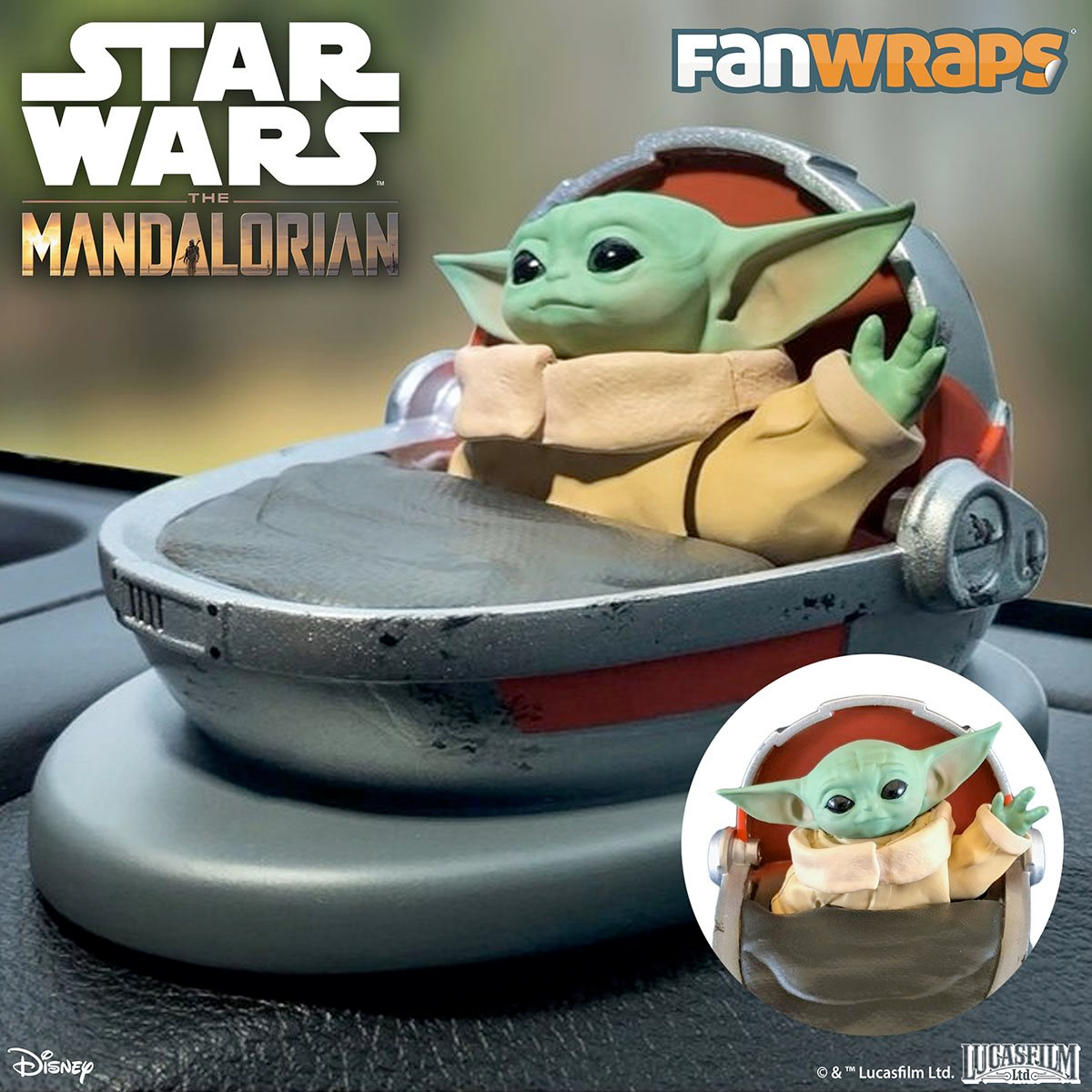 Baby Yoda The Child Solar Powered Dashboard Waver Star Wars-The Mandalorian