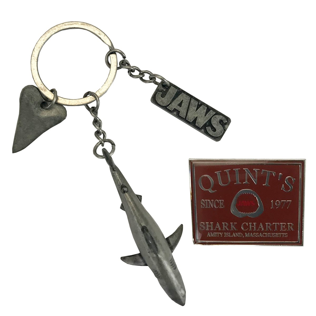 Chaveiro Tubarao Jaws Collector Home System Key Chain and Pin Gift Set