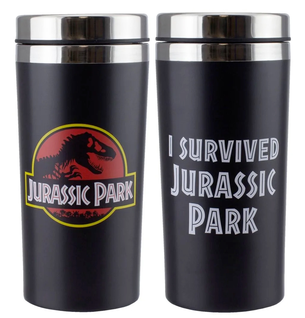 Caneca de Viagem Eu Sobrevivi Jurassic Park, O Parque dos Dinossauros