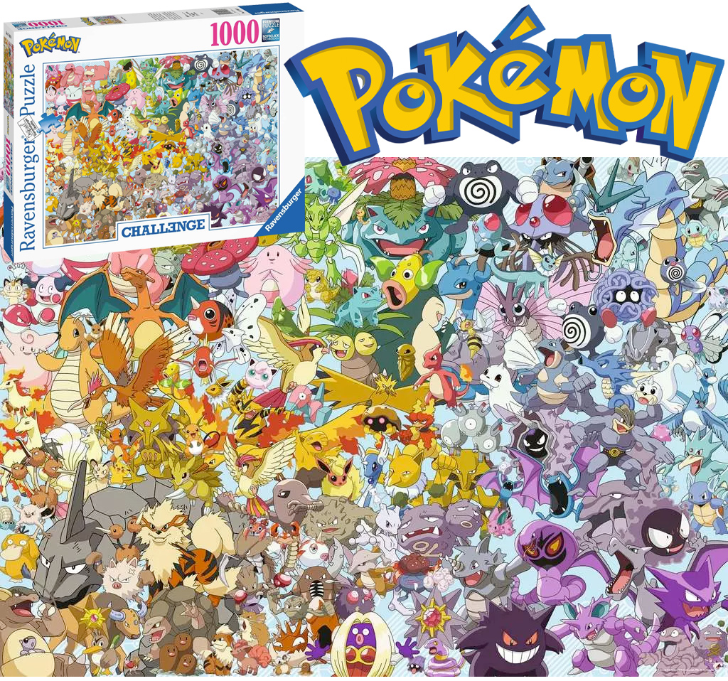 Quebra-Cabeça Pokémon Ravensburger Challenge com 1.000 Peças