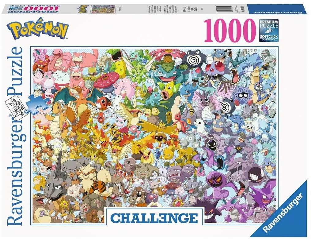 Quebra-Cabeça Pokémon Ravensburger Challenge com 1.000 Peças