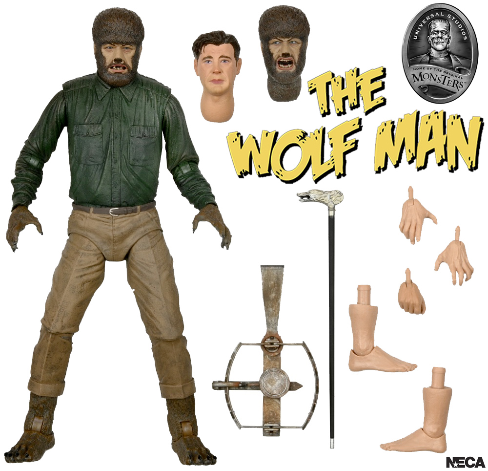 The Wolf Man (Lon Chaney Jr.) 80 Anos - Action Figure Neca Ultimate 7″ Monstros da Universal