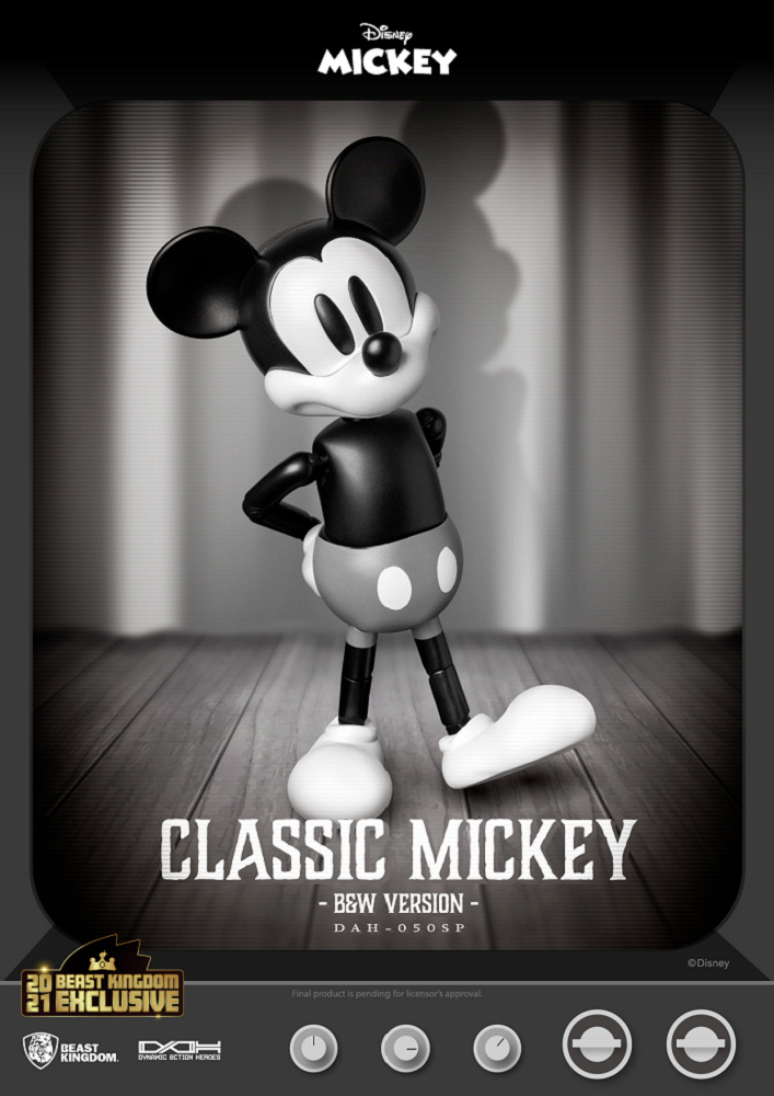 Mickey Mouse em Preto e Branco Dynamic Action Heroes Action Figure