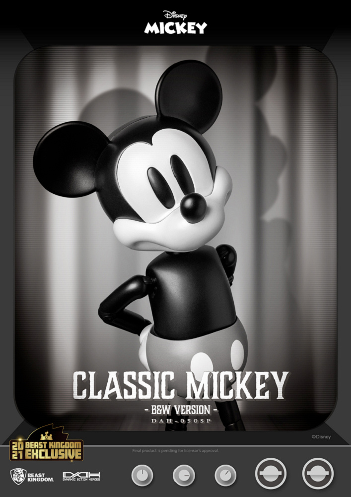 Mickey Mouse em Preto e Branco Dynamic Action Heroes