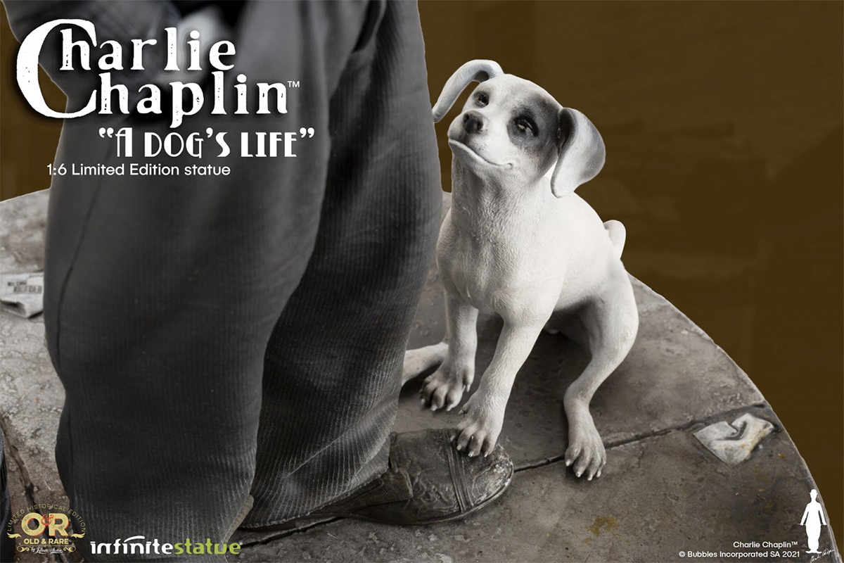 Estatua Charlie Chaplin A Dogs Life 1918 Old and Rare Infinite Statue