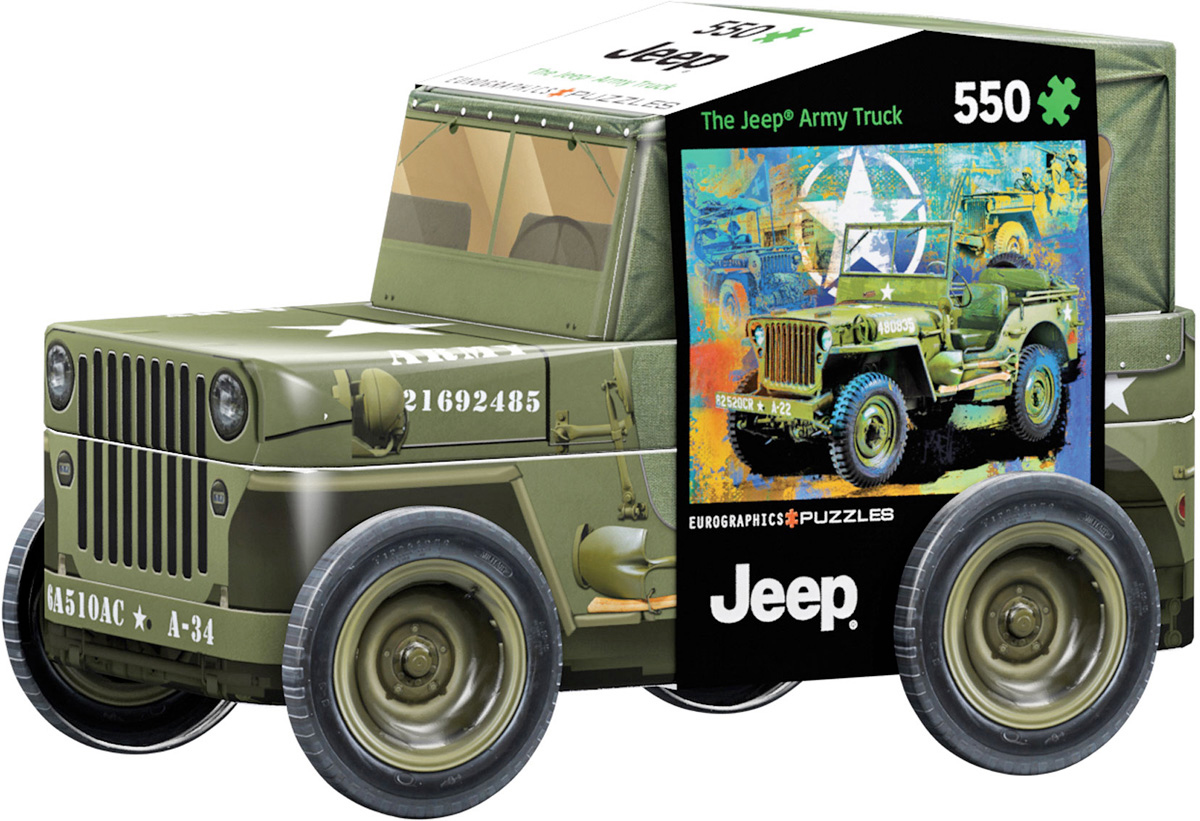 Quebra-Cabeça Jeep Militar da Segunda Guerra em Lata 3D