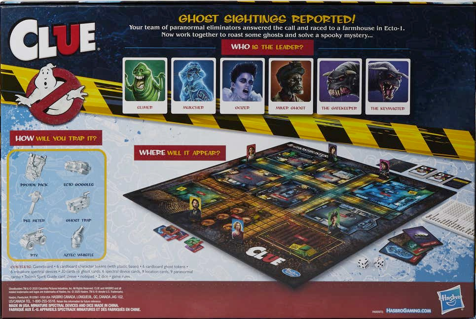 Jogo Tabuleiro Detetive Clue Ghostbusters Afterlife Edition