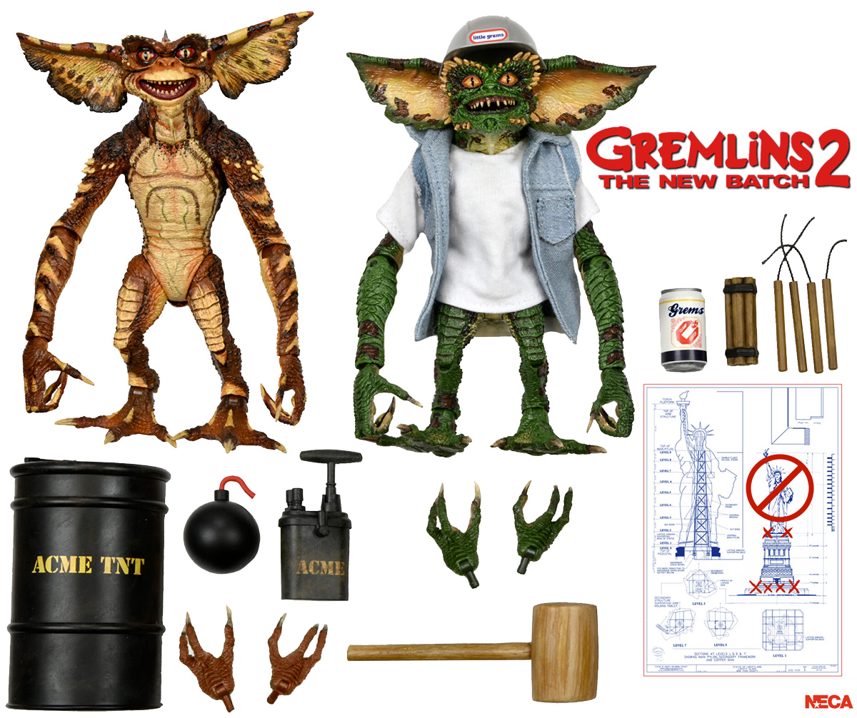 Equipe de Demolição Gremlins - Action Figures Neca 7” Gremlins 2 A Nova Turma