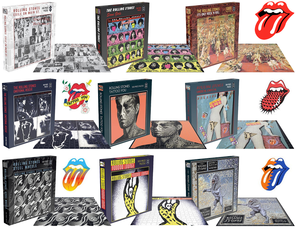 9 Quebra-Cabeças The Rolling Stones Album Covers com 500 Peças Cada