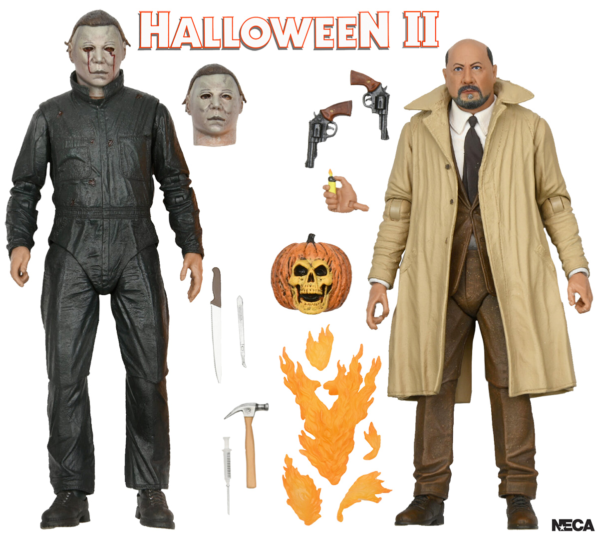 Michael Myers e Dr. Loomis 40 Anos de Halloween 2 - Action Figures 7″ Neca Ultimate class=