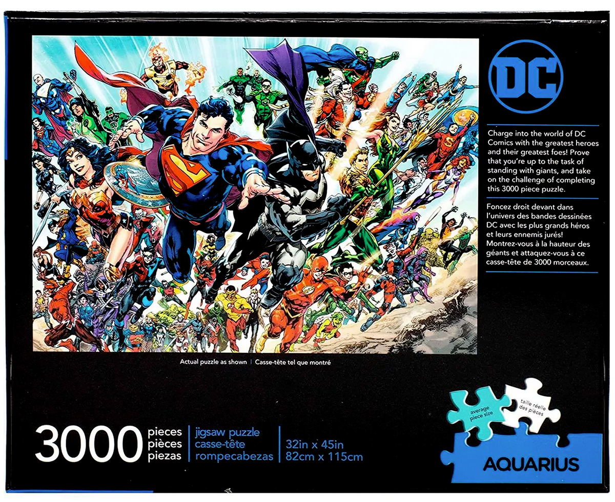 Quebra-Cabeça DC Comics Cast com 3.000 Peças e o Elenco das Histórias em Quadrinhos