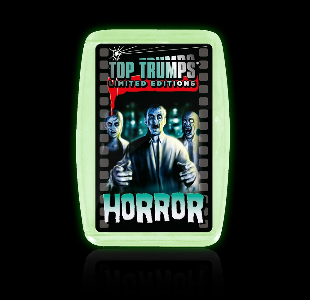 Jogo de Cartas Super Trunfo Horror Top Trumps Glow in the Dark Case