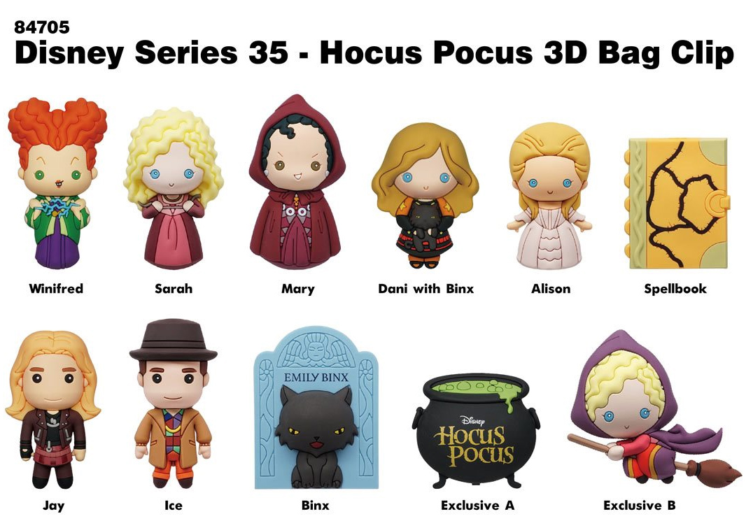 Chaveiros Abracadabra (Hocus Pocus) Disney 3D Figural Bag Clip (Blind-Bag)