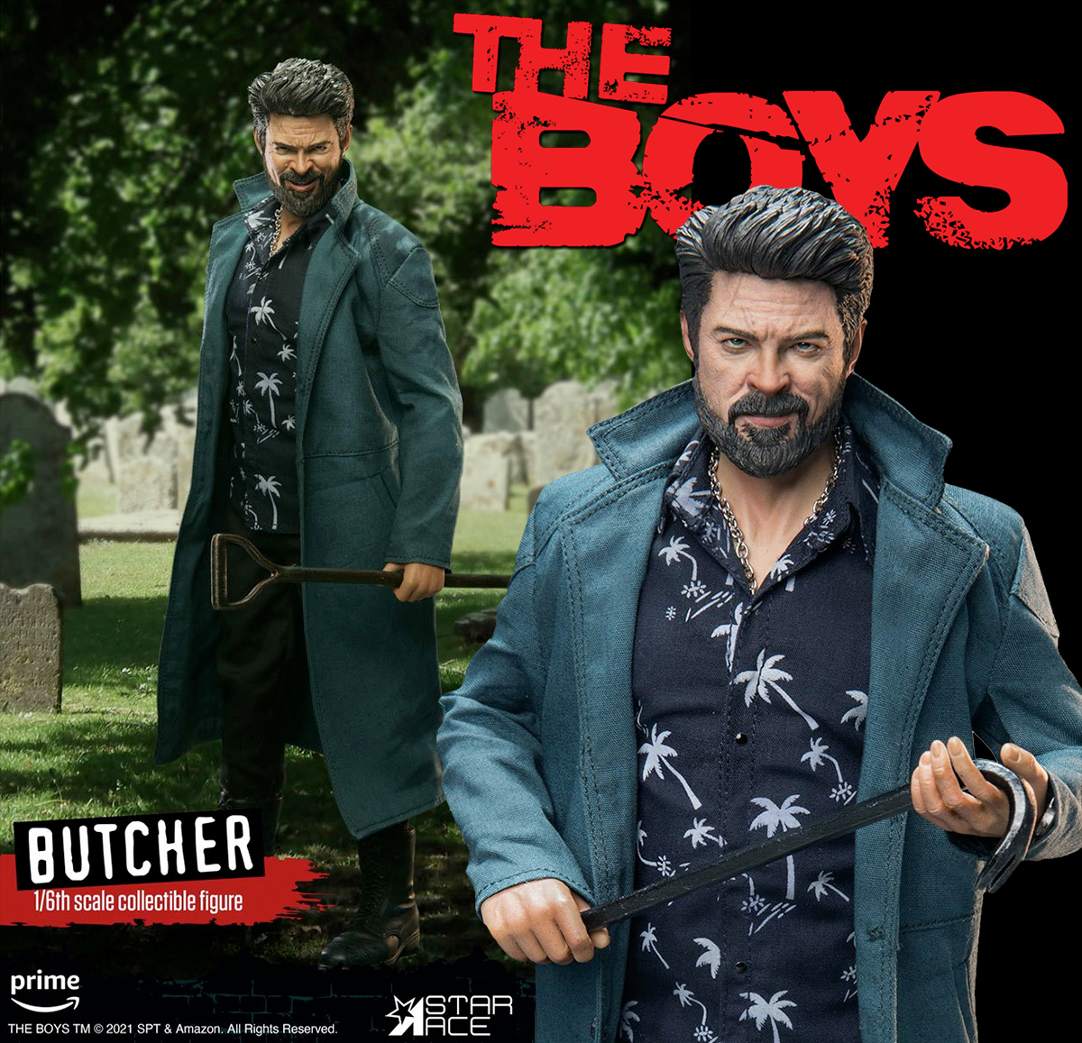 Billy Butcher (Karl Urban) Action Figure 1:6 Perfeita da Série The Boys (Star Ace)
