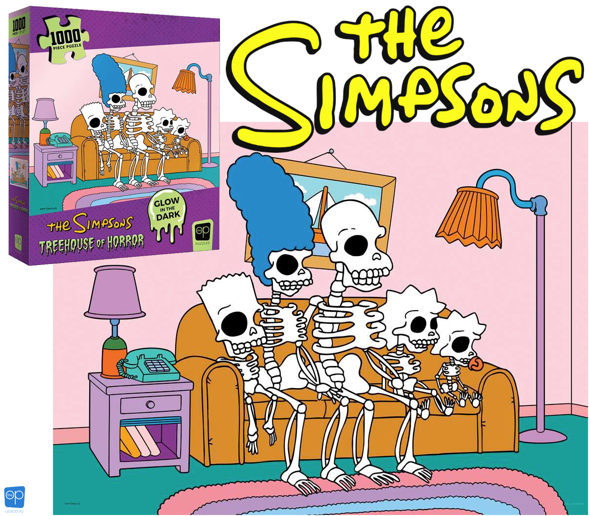 Quebra Cabeça Os Simpsons Treehouse of Horror “Esqueletos no Sofá” com 1.000 Peças