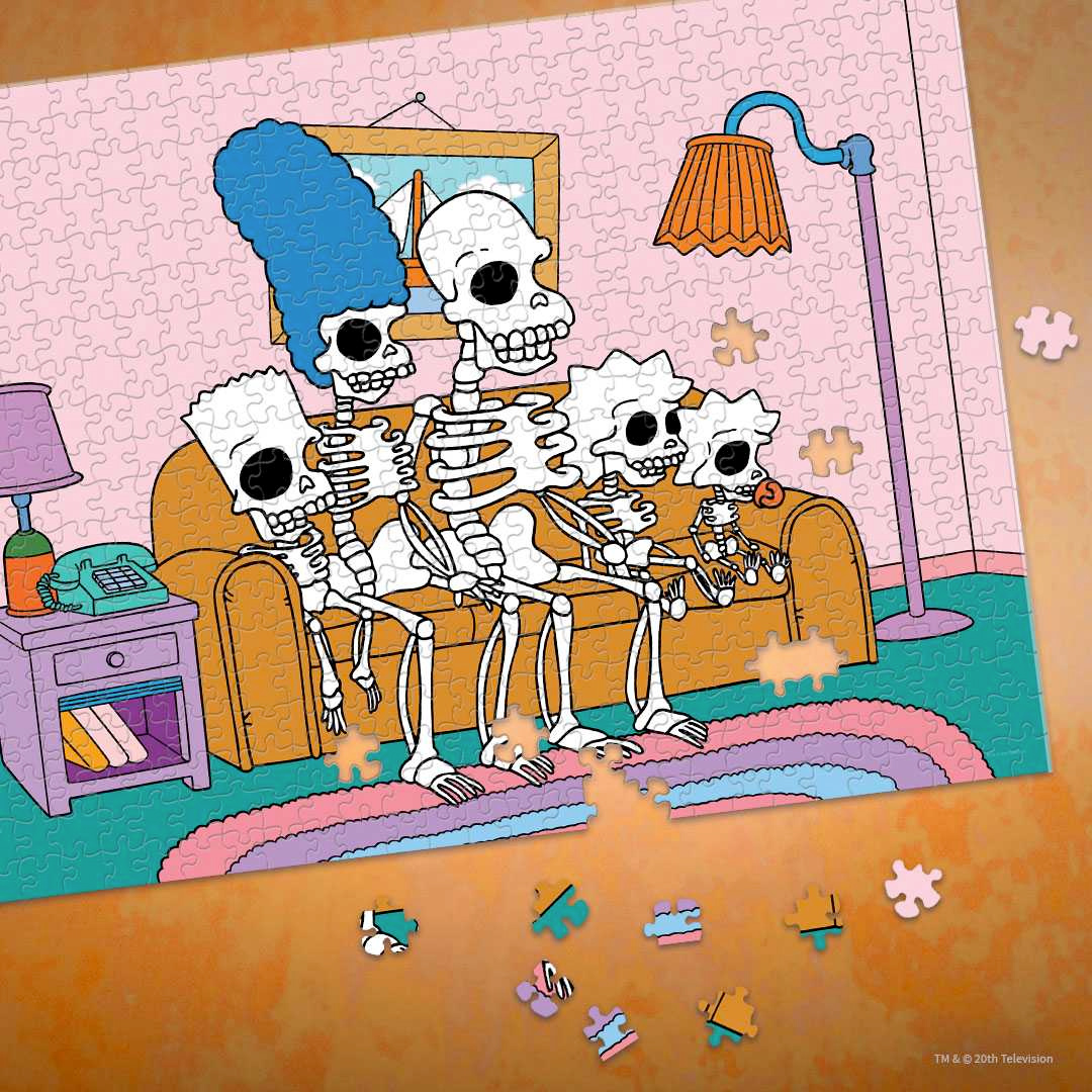 Quebra Cabeça Os Simpsons Treehouse of Horror “Esqueletos no Sofá” com 1.000 Peças