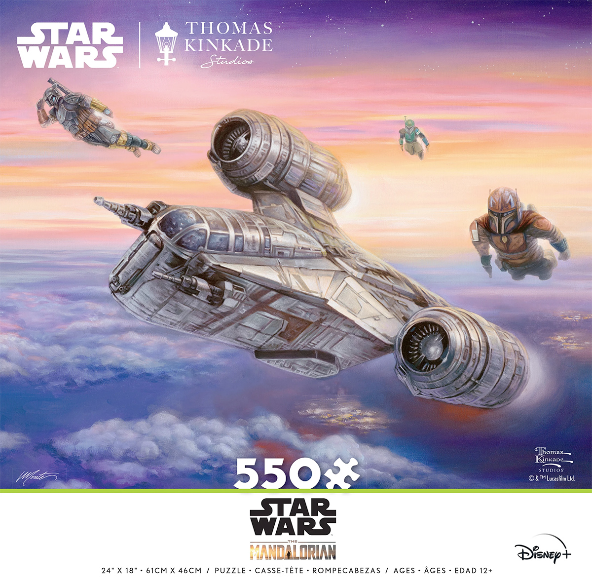 Quebra-Cabeças Thomas Kinkade Star Wars: The Mandalorian com 550 Peças Cada