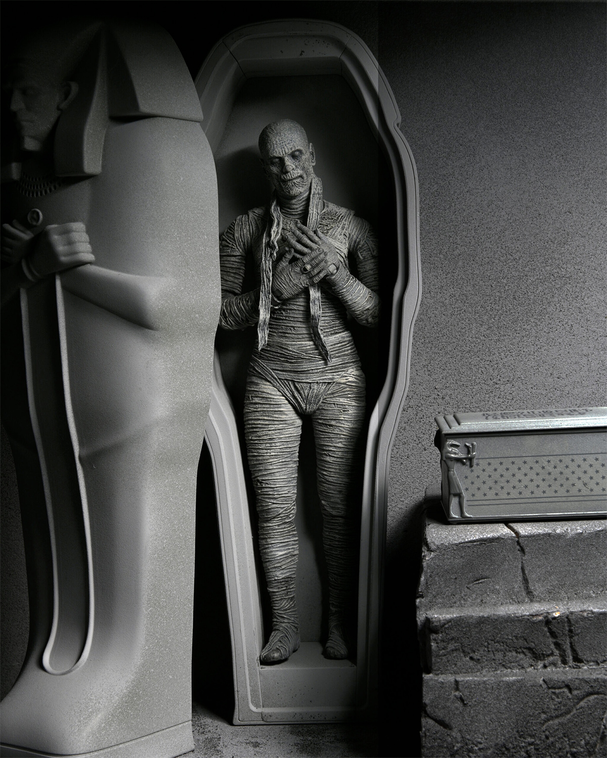 A Múmia (Boris Karloff) em Preto-e-Branco do Clássico Filme de 1932 - Action Figure Neca Ultimate 7″