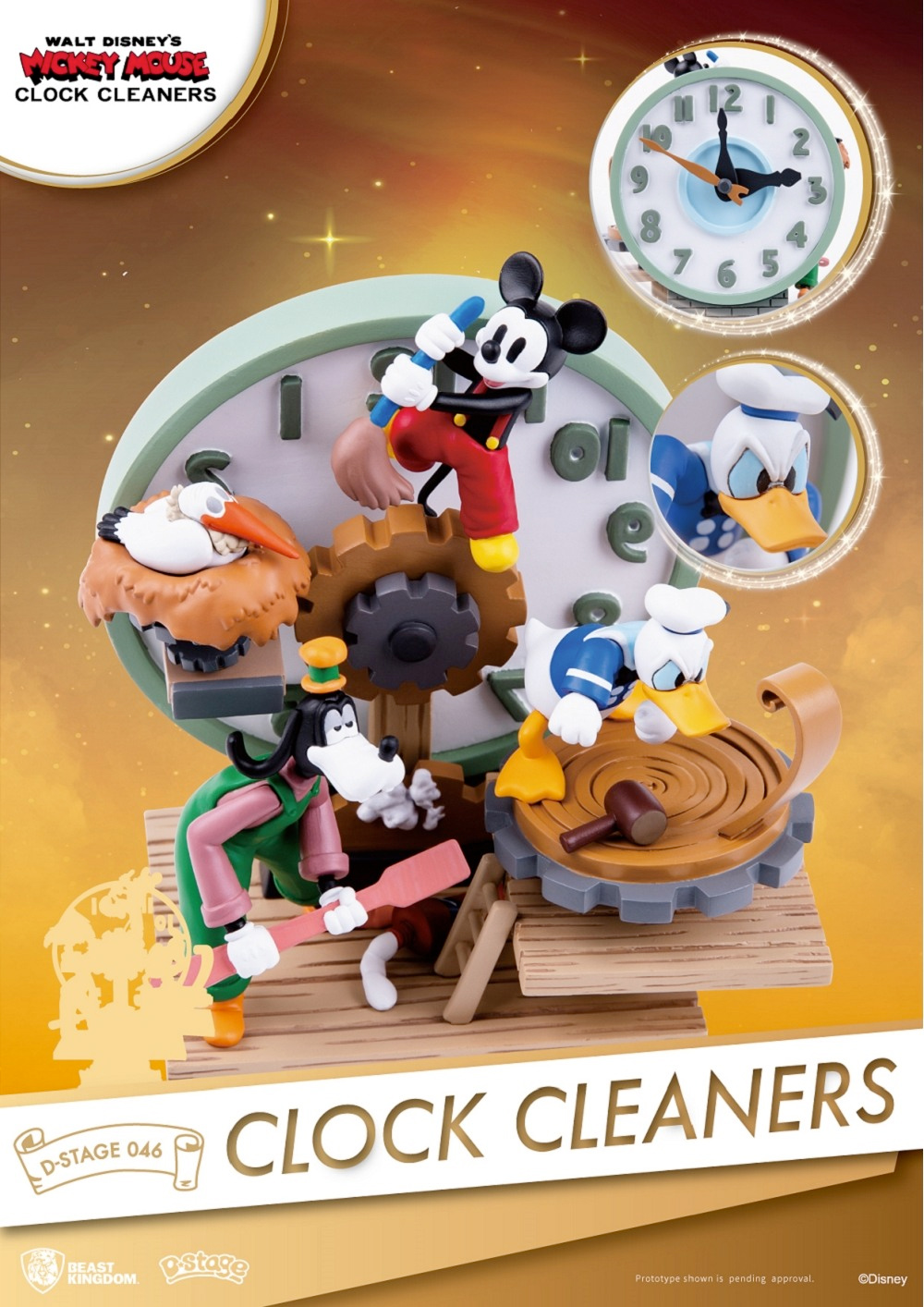 Clock Cleaners 1937 D-Stage Estátua/Diorama 360 Graus do Clássico Curta Animado da Disney