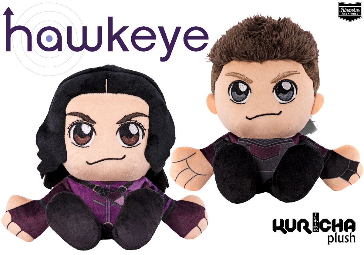 Bonecos de Pelúcia Kuricha da Série Hawkeye: Gavião Arqueiro e Kate Bishop