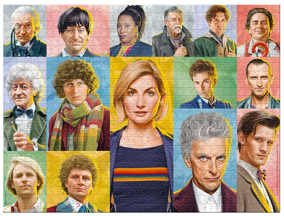 Quebra-Cabeça Doctor Who: 15 Doctors de William Hartnell a Jodie Whittaker com 1000 Peças