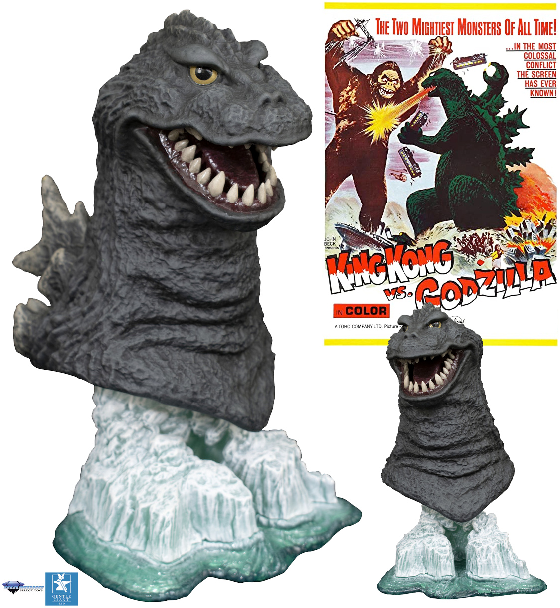Busto Godzilla 1962 Legends in 3D do Filme King Kong vs. Godzilla