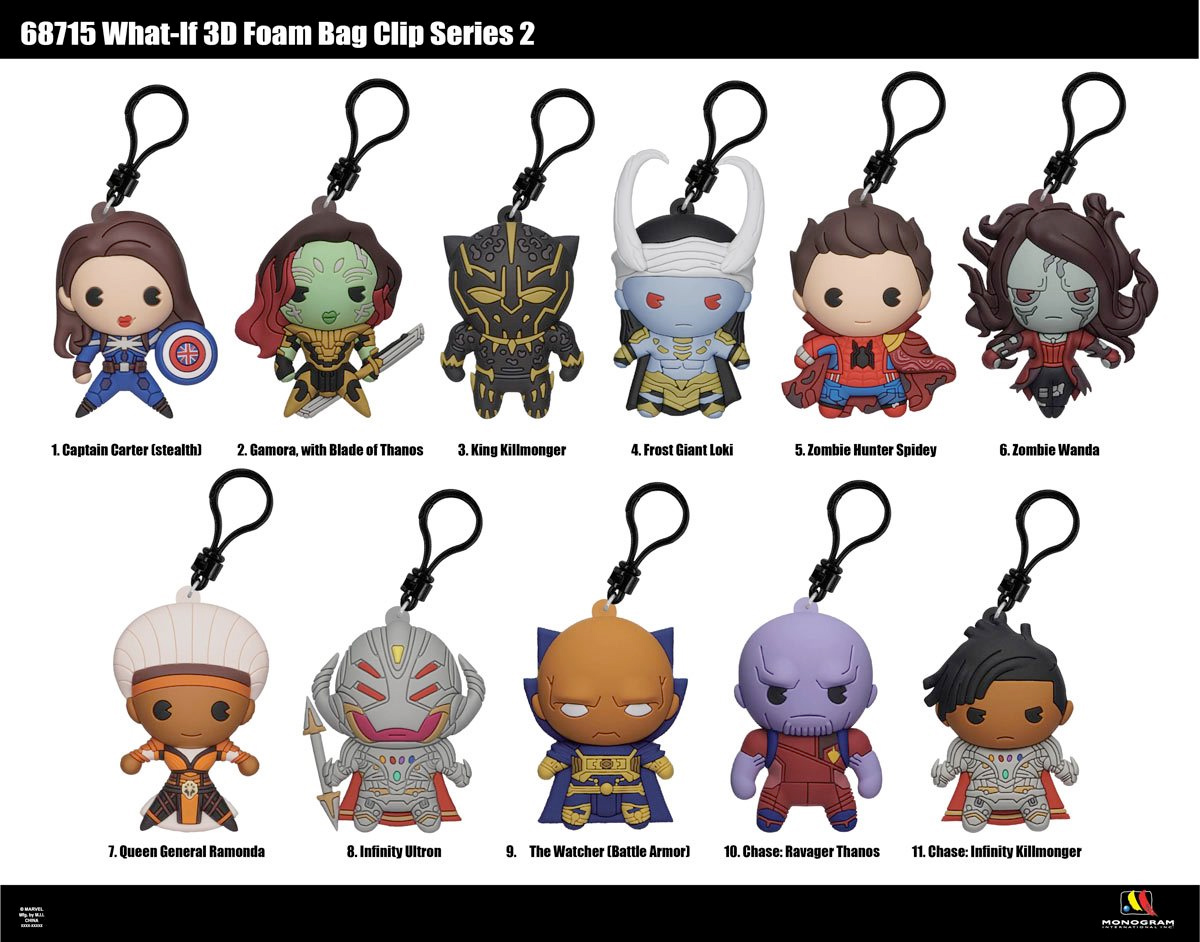 Chaveiros Marvel What If…? 3D Figural Bag Clips (Blind-Bag)