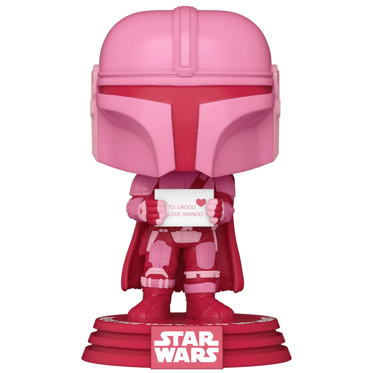 Bonecos Pop! Star Wars The Mandalorian em Tons de Rosa e Vermelho no Dia de São Valentim (Dia dos Namorados)