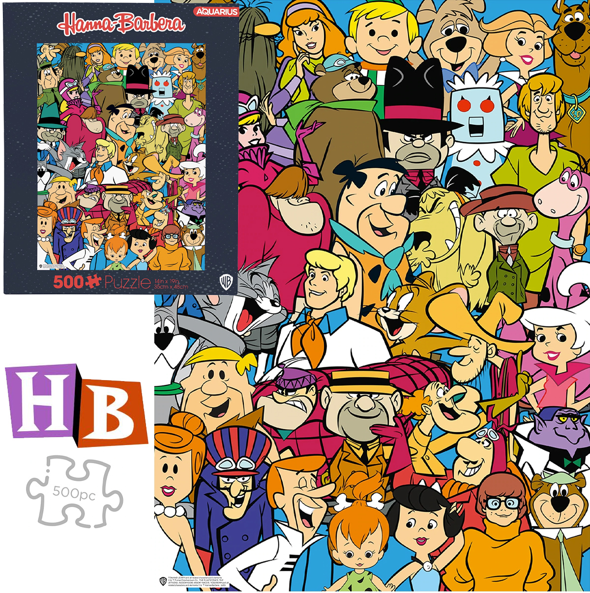 Quebra-Cabeça Hanna Barbera Cast com o Elenco dos Desenhos Animados Clássicos