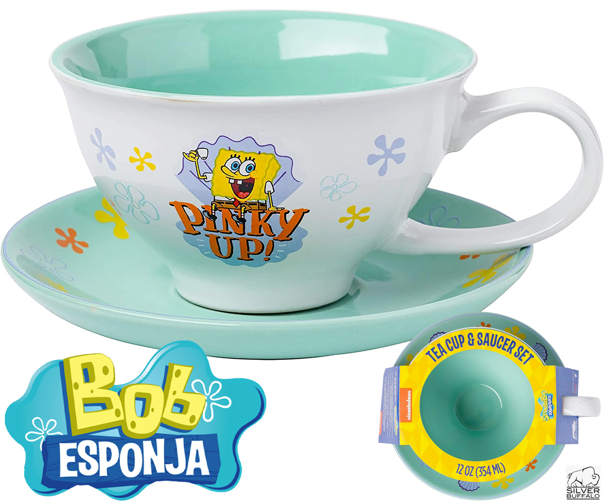 Xícara de Chá Bob Esponja Calça Quadrada