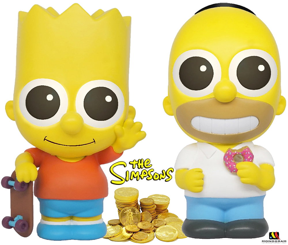 Cofres Bart Simpson e Homer Simpson PVC Figural Banks