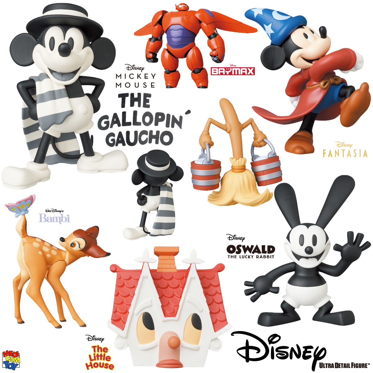 Disney UDF Série 10: Mickey, Bambi, Baymax, Little House e Coelho Osvaldo