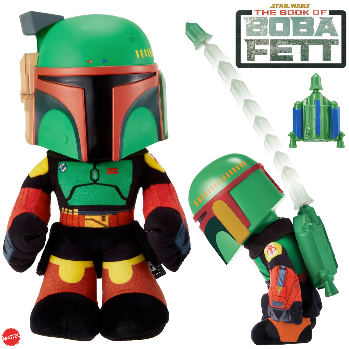 Boneco de Pelúcia Boba Fett com Lançador de Foguete