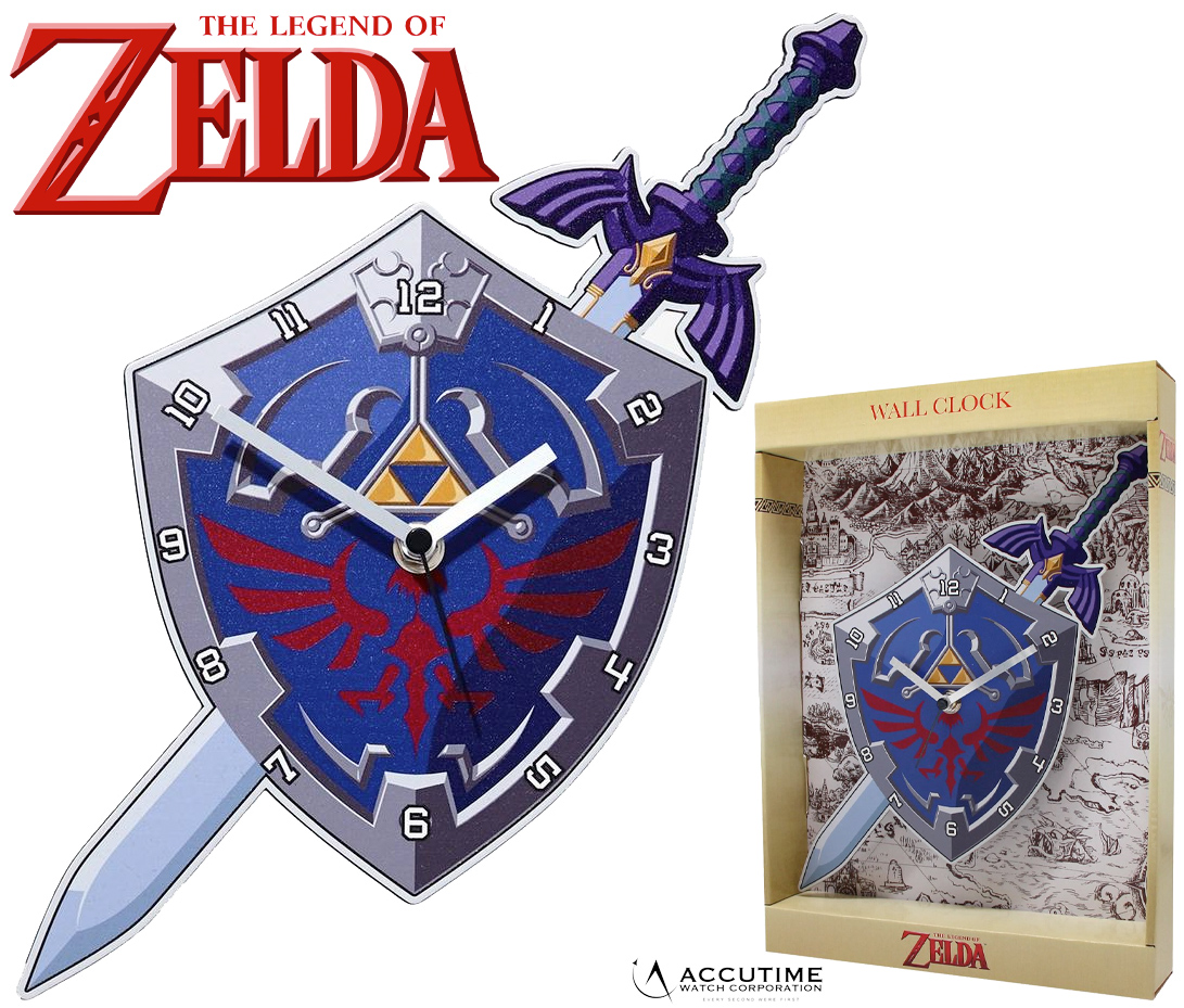 Relógio de Parede Legend of Zelda: Escudo Hylian com Lâmina de Bane