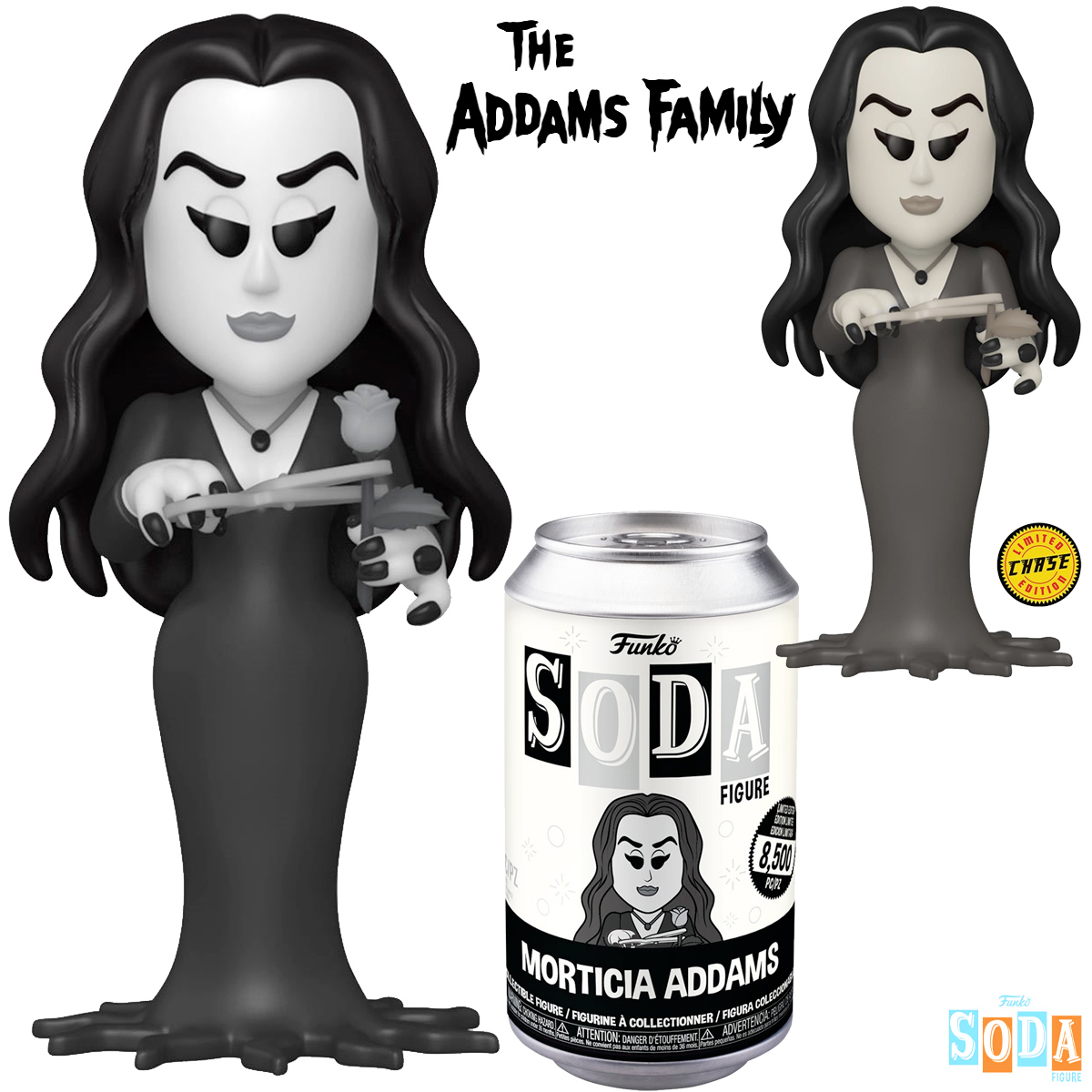 Boneca Morticia Addams Vinyl SODA de A Família Addams