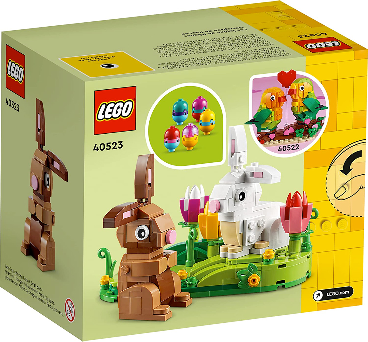 Coelhinhos da Páscoa LEGO com Ovinhos e Tulipas