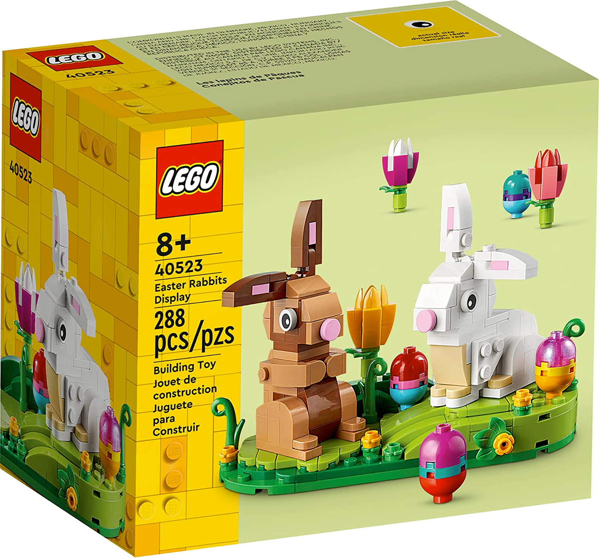 Coelhinhos da Páscoa LEGO com Ovinhos e Tulipas