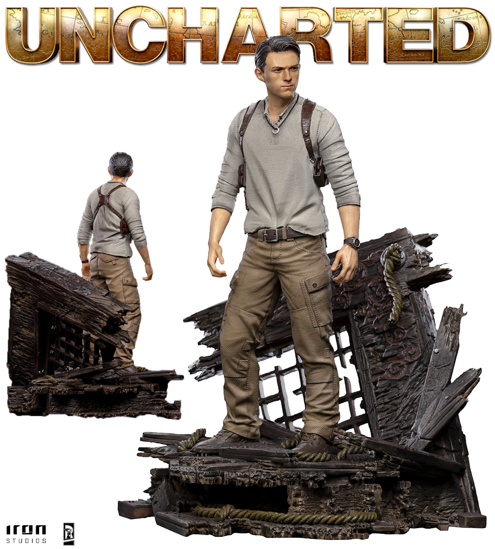 Estátua Nathan Drake Art Scale do Filme Uncharted: Fora do Mapa