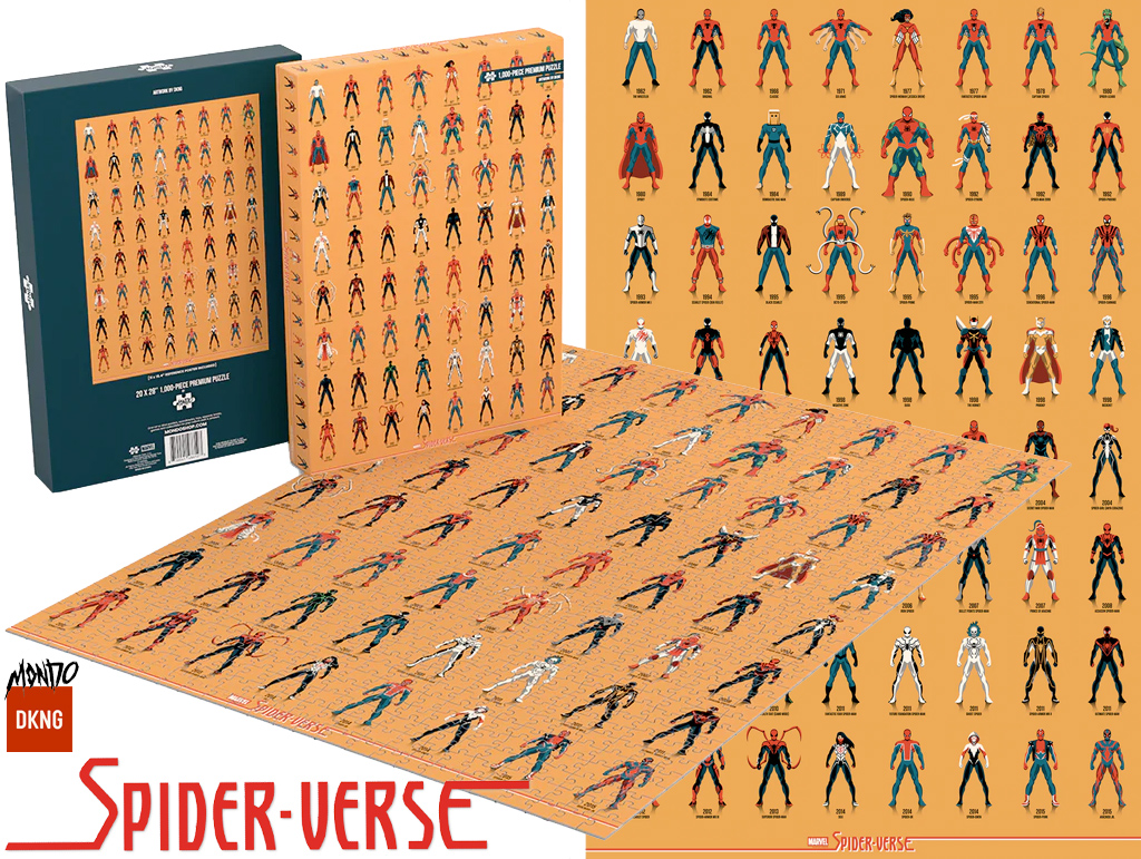 Quebra-Cabeça Spider-Verse com 64 Versões do Homem-Aranha